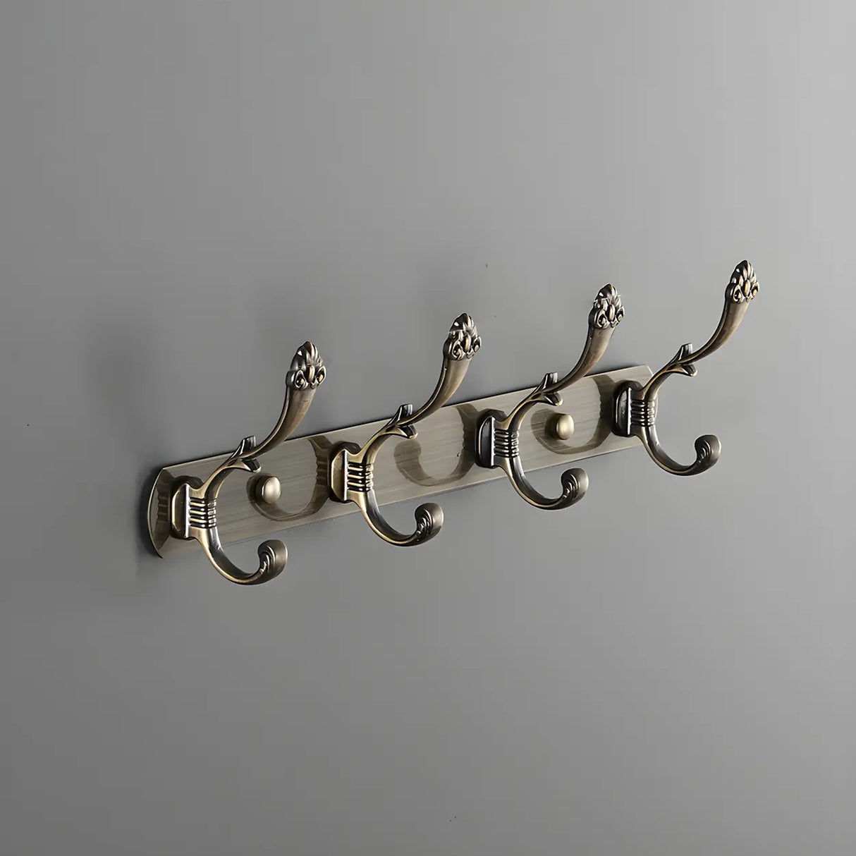 Wall-Mounted Metal Bronze Decorative Coat Rack with Hooks Image - 8