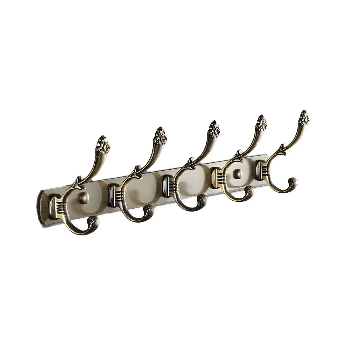 Wall-Mounted Metal Bronze Decorative Coat Rack with Hooks Image - 9