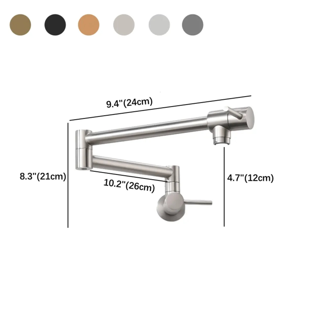 Wall Mounted Rust Resistant Copper Pot Filler Faucet