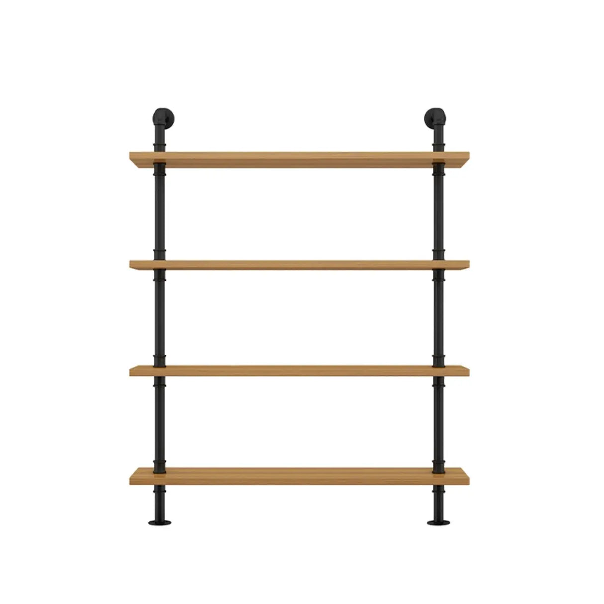Wall Mounted Rustic Ladder Pipe Pine Display Bookshelf Image - 16