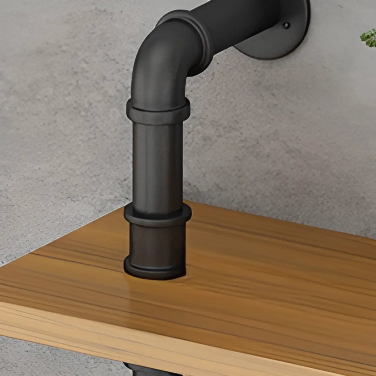 Wall Mounted Rustic Ladder Pipe Pine Display Bookshelf Image - 17