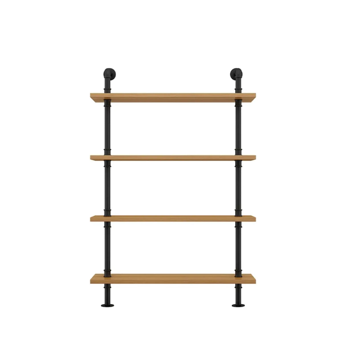 Wall Mounted Rustic Ladder Pipe Pine Display Bookshelf Image - 18