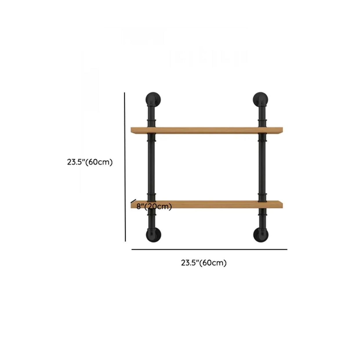 Wall Mounted Rustic Ladder Pipe Pine Display Bookshelf Image - 28