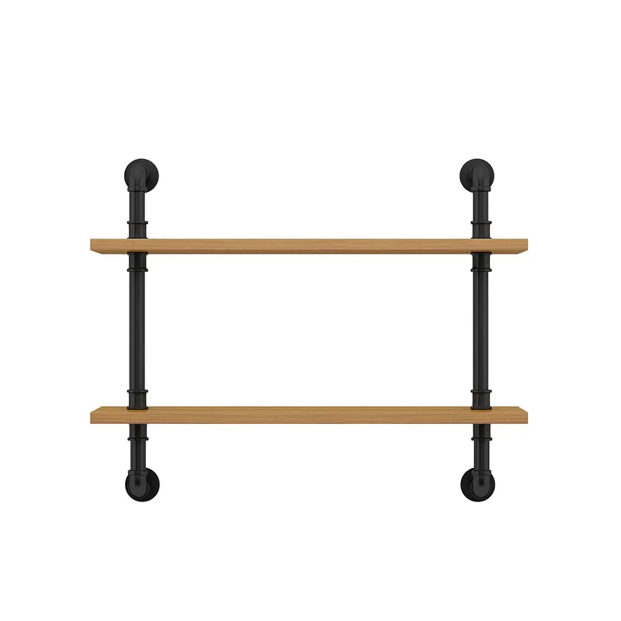 Wall Mounted Rustic Ladder Pipe Pine Display Bookshelf Image - 6