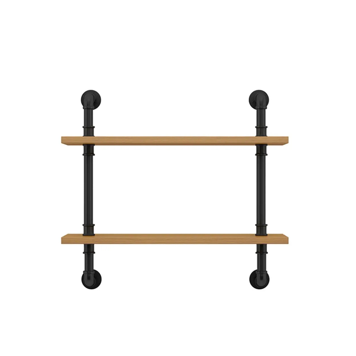 Wall Mounted Rustic Ladder Pipe Pine Display Bookshelf Image - 3