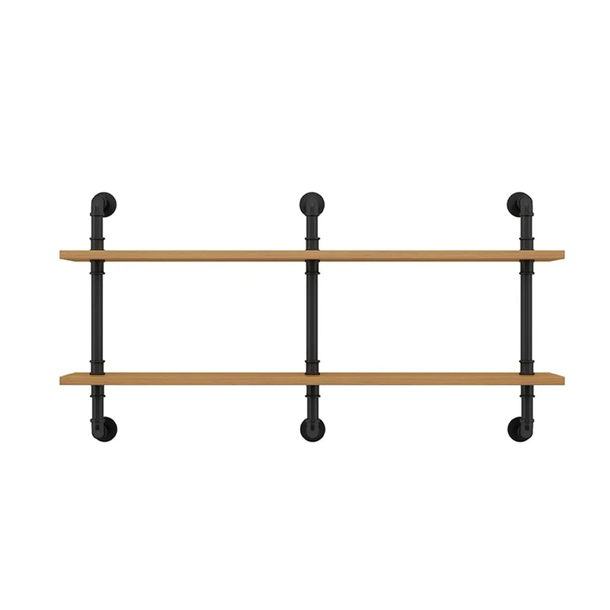 Wall Mounted Rustic Ladder Pipe Pine Display Bookshelf Image - 8