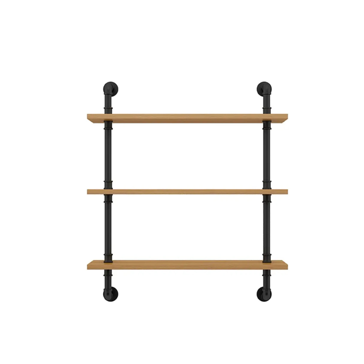 Wall Mounted Rustic Ladder Pipe Pine Display Bookshelf Image - 12