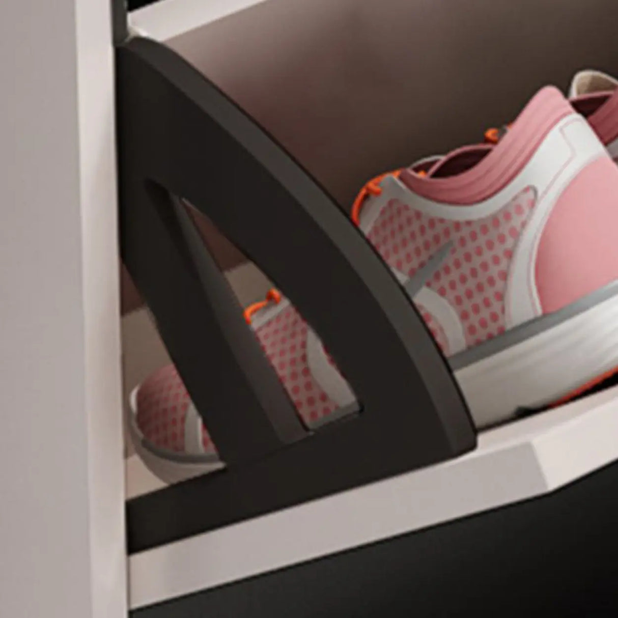 Wall Mounted Wood Entryway Grey Medium Shoe Storage Unit Image - 8