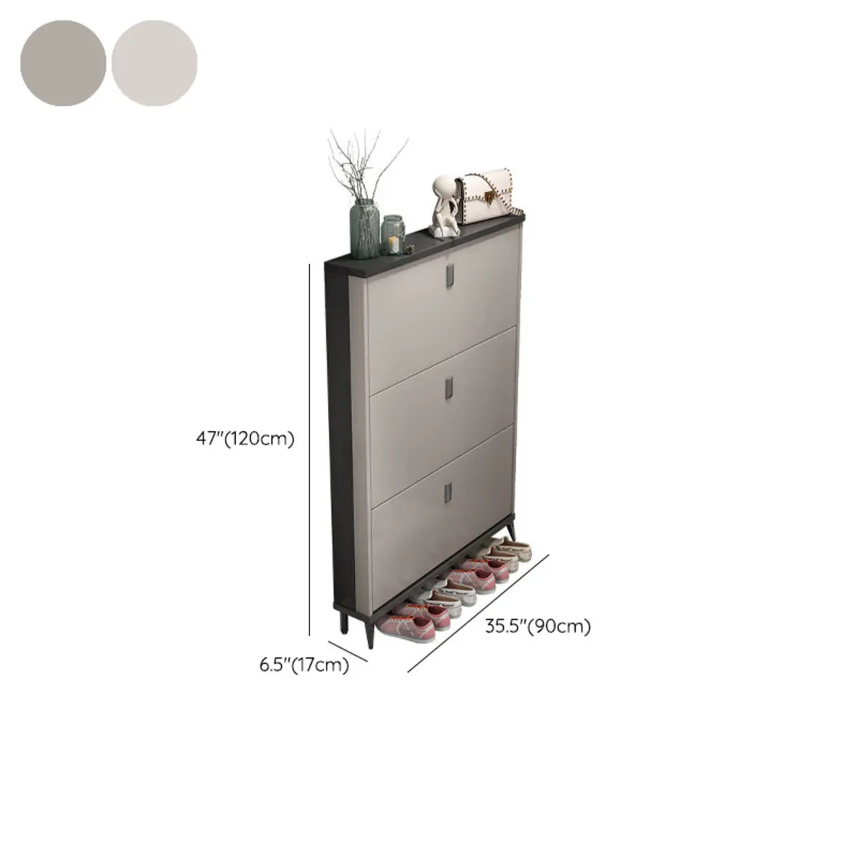 Wall Mounted Wood Entryway Grey Medium Shoe Storage Unit Image - 19