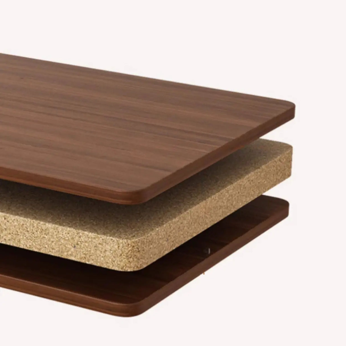 Walnut-Black Foldable Wood Rectangular Small Desk Image - 13