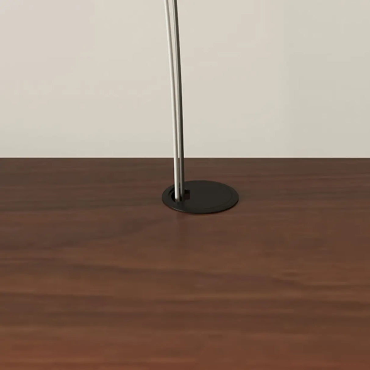 Walnut-Black Wooden Drawers Floating Mount TV Stand Image - 16