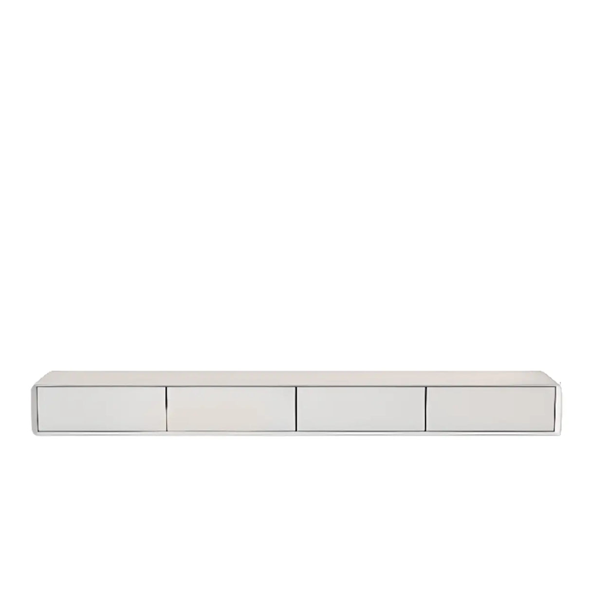 Walnut-Black Wooden Drawers Floating Mount TV Stand Image - 26