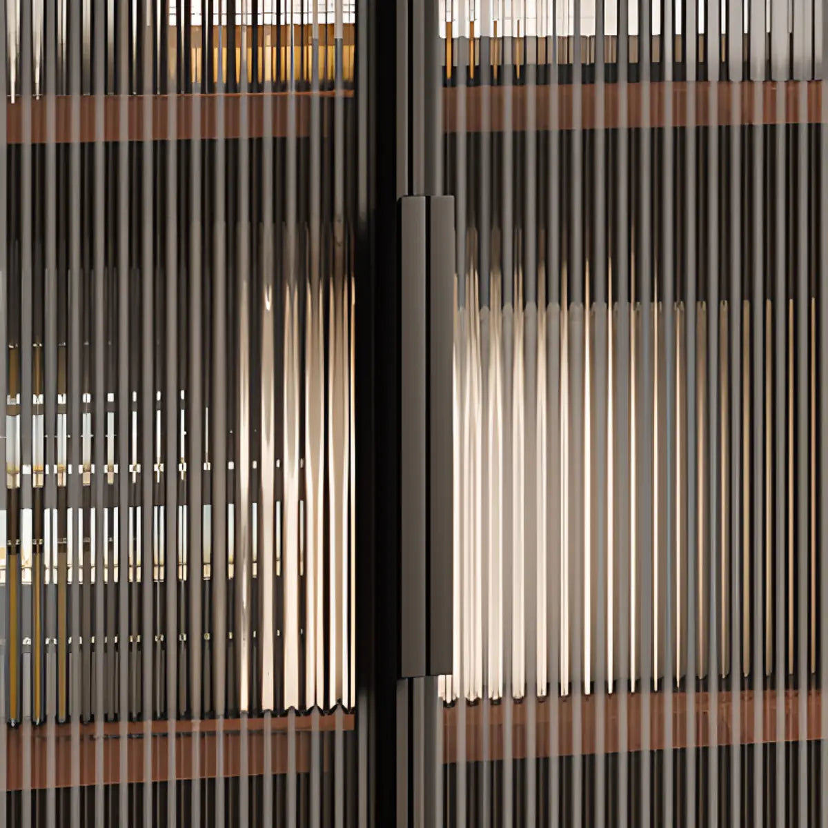 Walnut Brown Large Sideboard with Storage and Shelves Image - 10