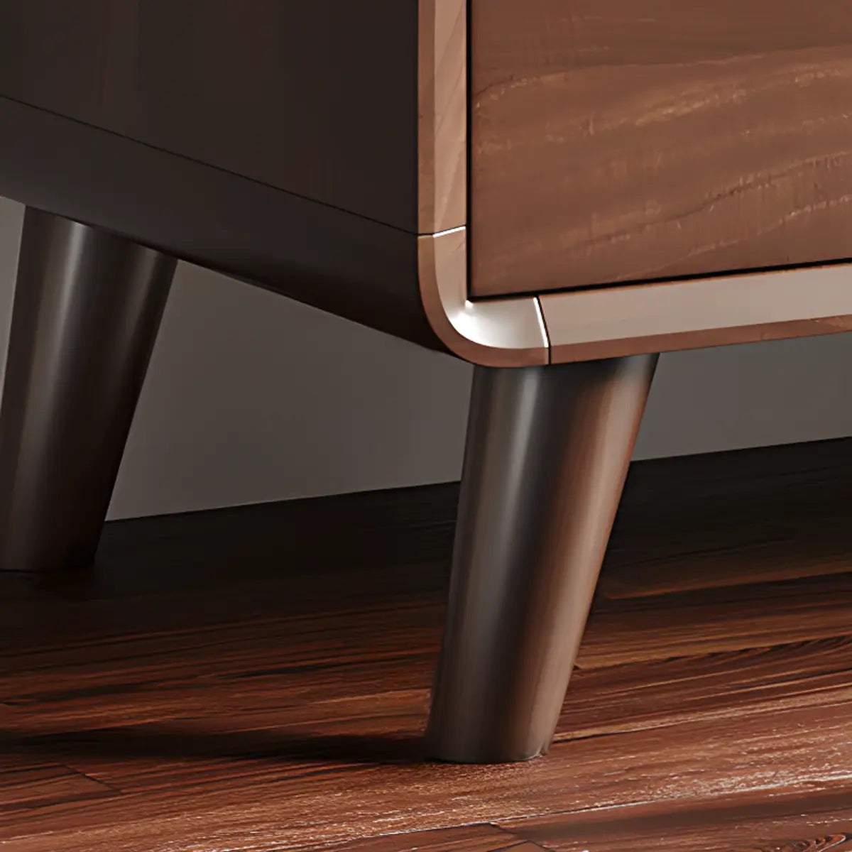 Walnut Brown Large Sideboard with Storage and Shelves Image - 13