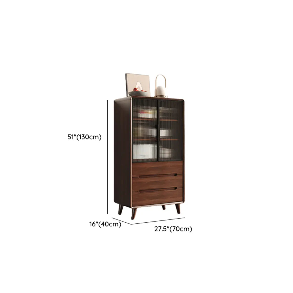 Walnut Brown Large Sideboard with Storage and Shelves