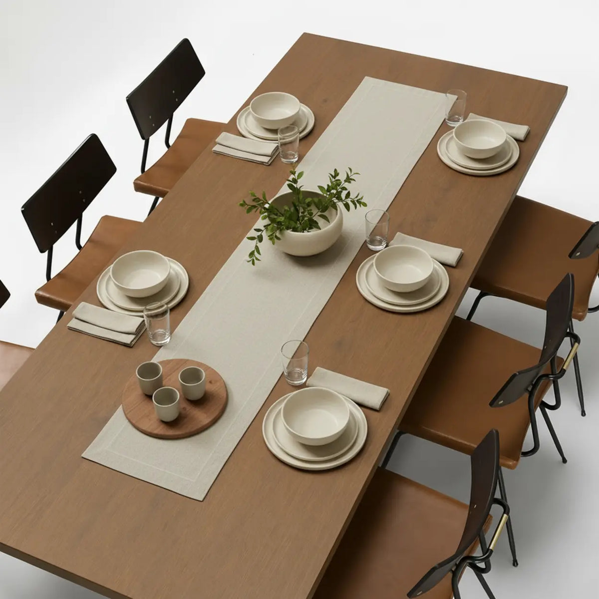 Walnut Finish Solid Pine Wood Rectangular Dining Table with 4 Legs Image - 7