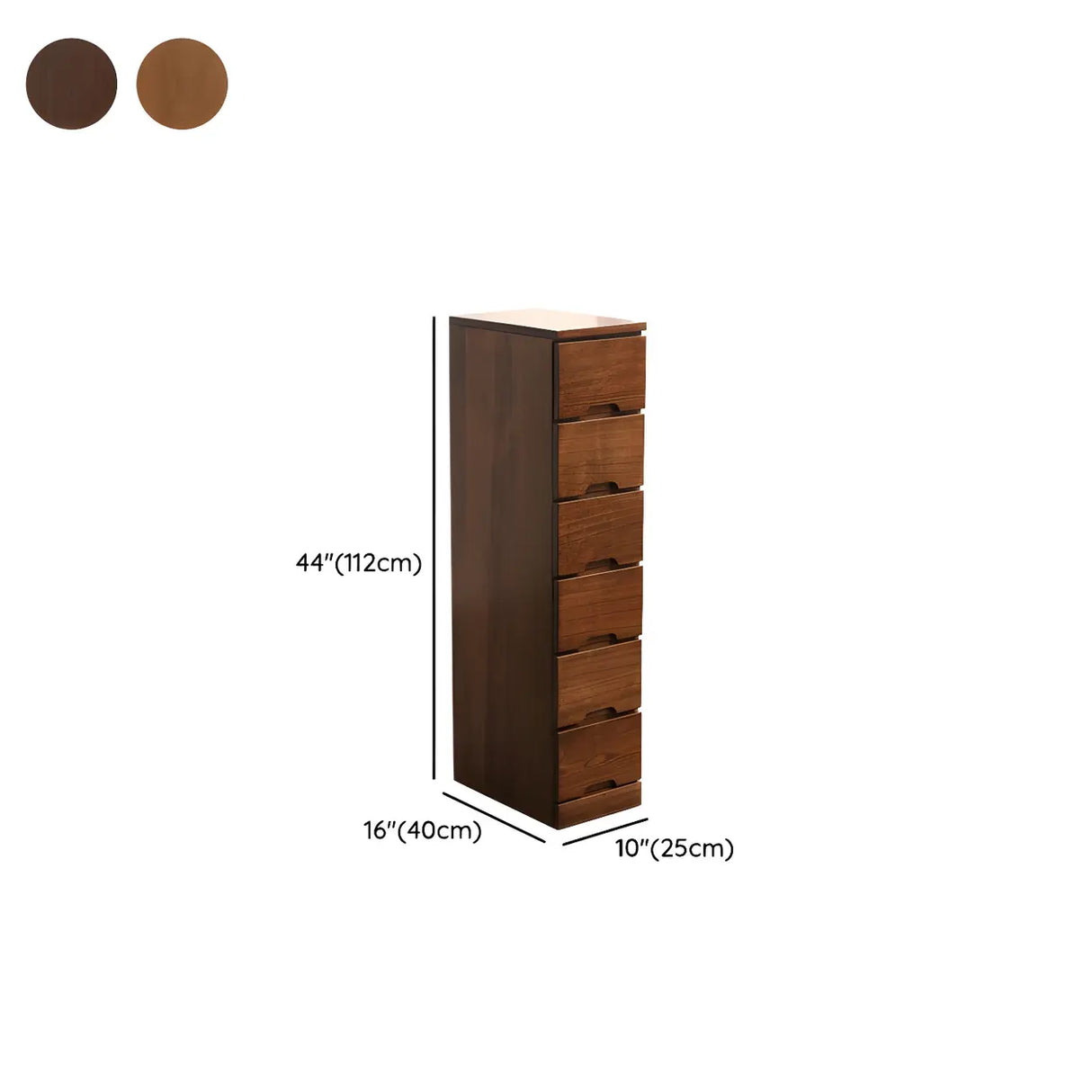 Walnut Finish Wood Step Design Chest with Drawers Image - 26