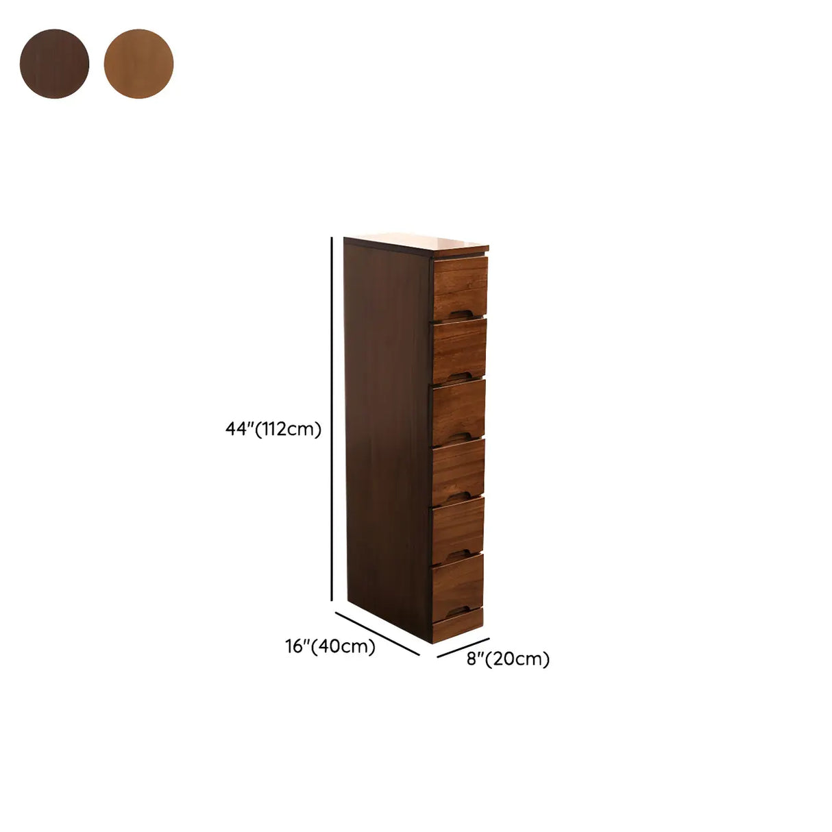 Walnut Finish Wood Step Design Chest with Drawers Image - 27
