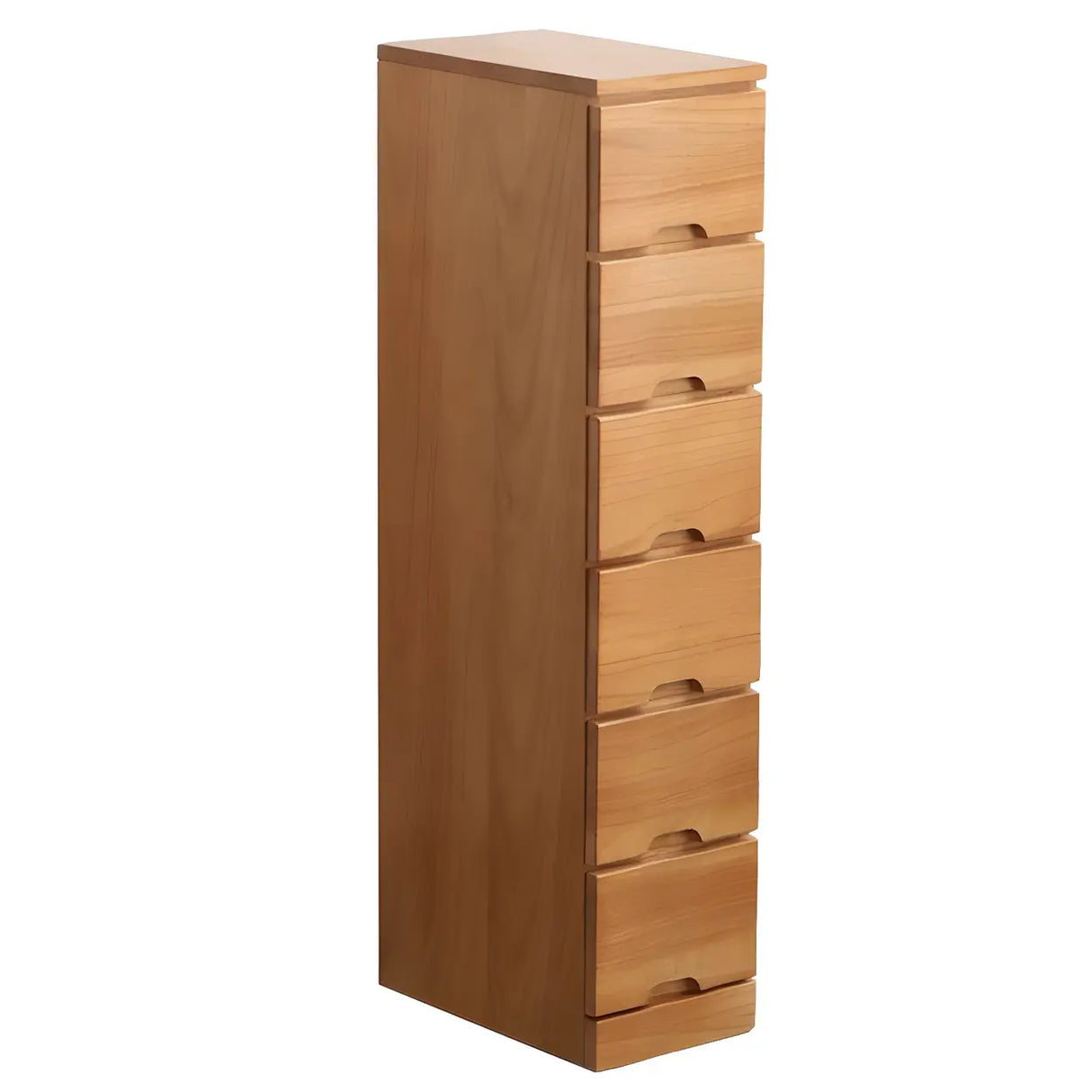 Walnut Finish Wood Step Design Chest with Drawers Image - 13