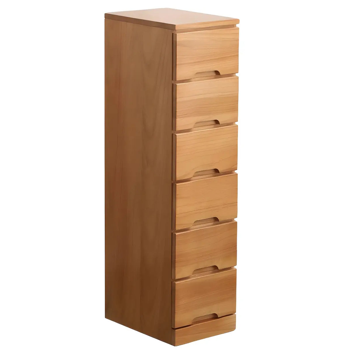 Walnut Finish Wood Step Design Chest with Drawers Image - 15