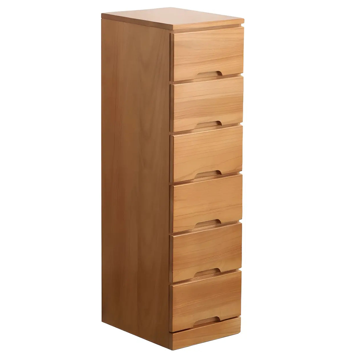 Walnut Finish Wood Step Design Chest with Drawers Image - 17