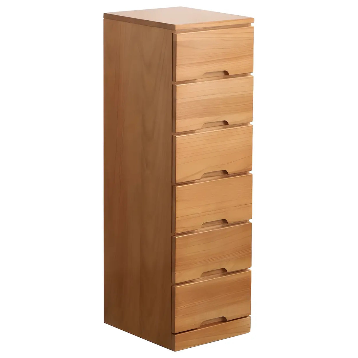 Walnut Finish Wood Step Design Chest with Drawers Image - 19