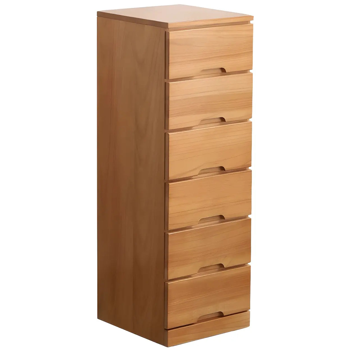 Walnut Finish Wood Step Design Chest with Drawers Image - 20