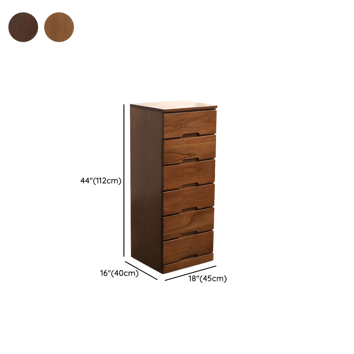 Walnut Finish Wood Step Design Chest with Drawers