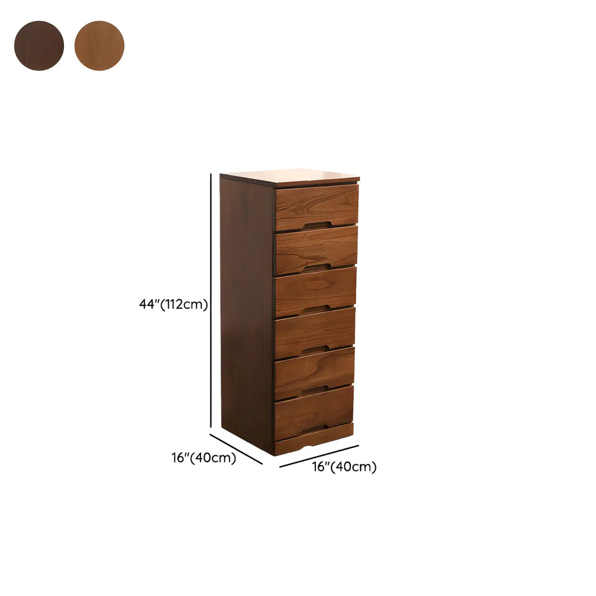 Walnut Finish Wood Step Design Chest with Drawers Image - 23