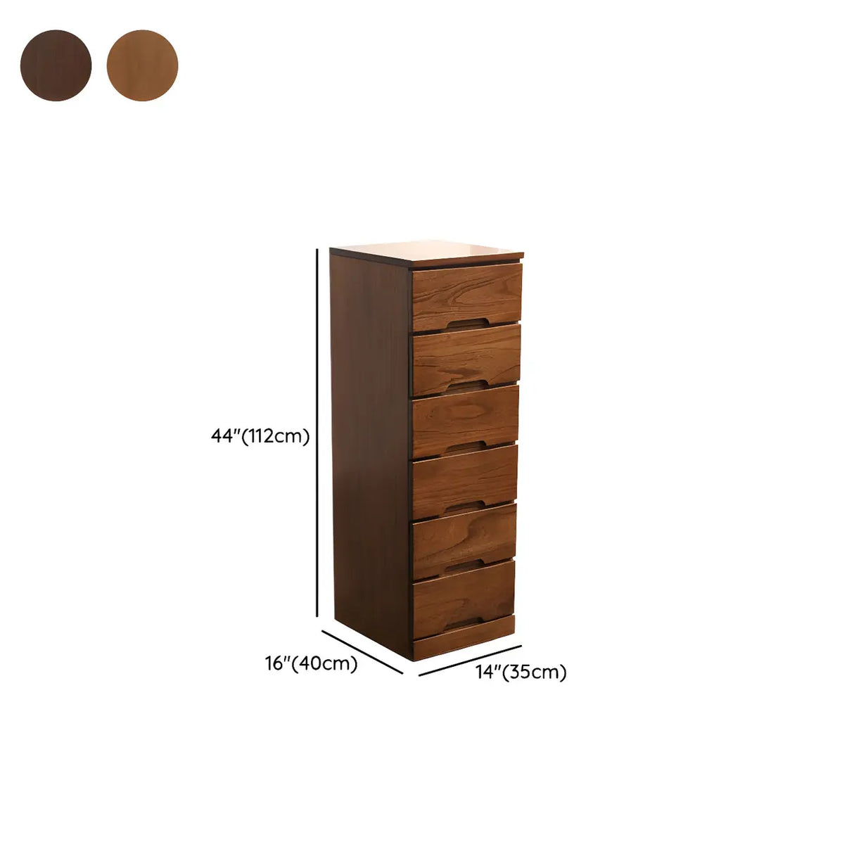 Walnut Finish Wood Step Design Chest with Drawers Image - 24