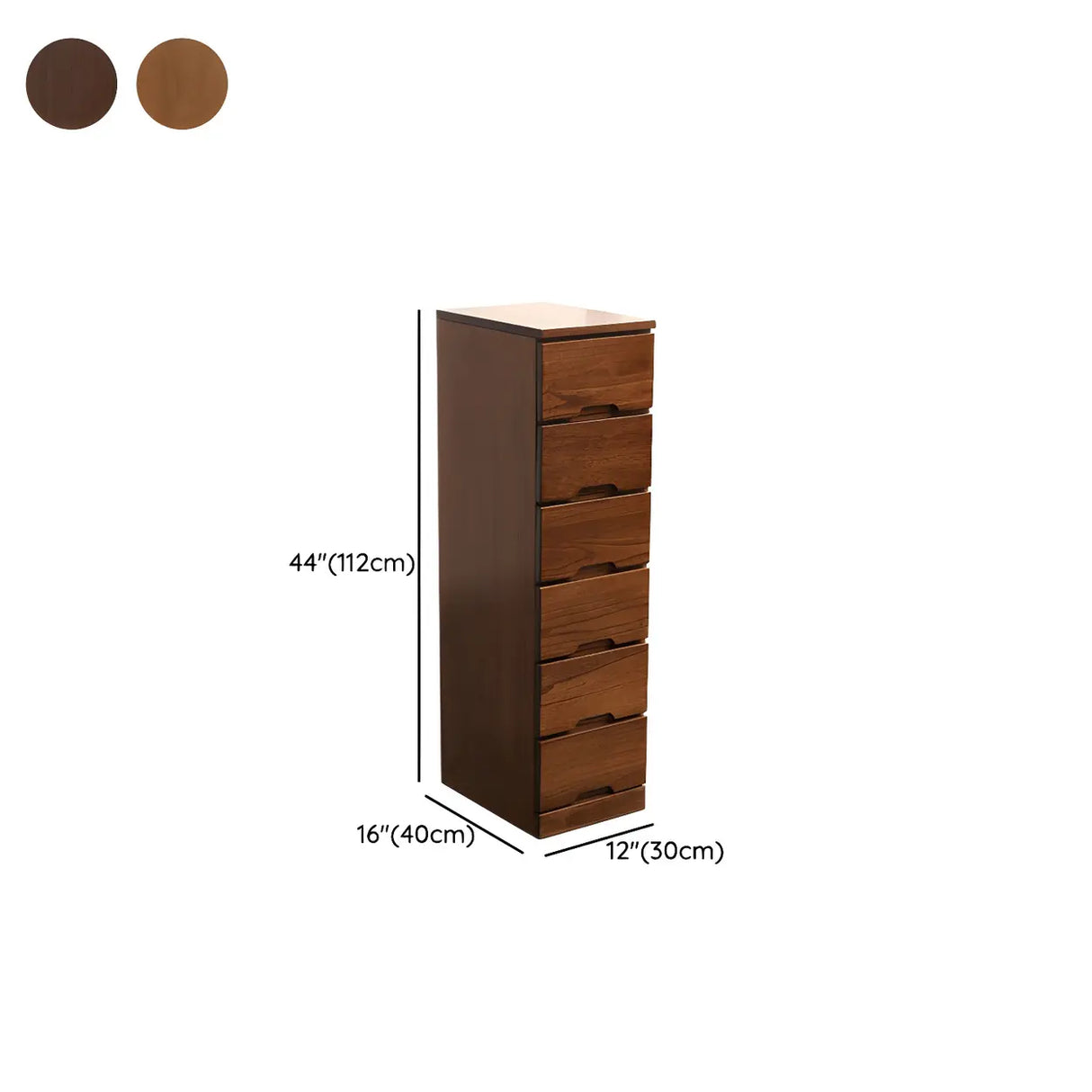 Walnut Finish Wood Step Design Chest with Drawers Image - 25