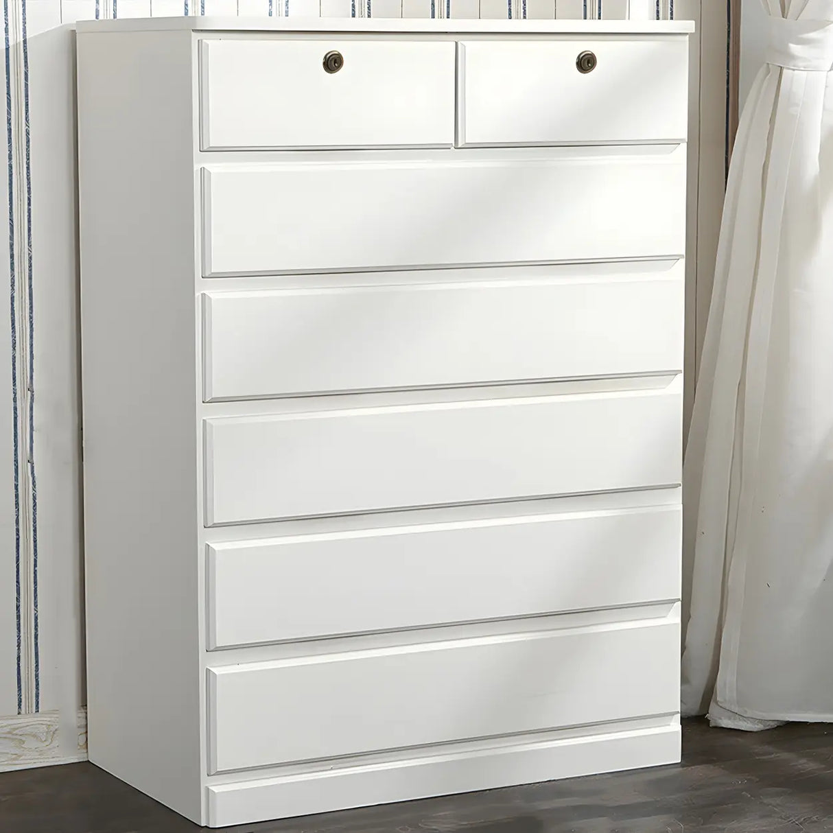 Walnut Finish Wooden Dresser with Soft-Close Drawers Image - 15