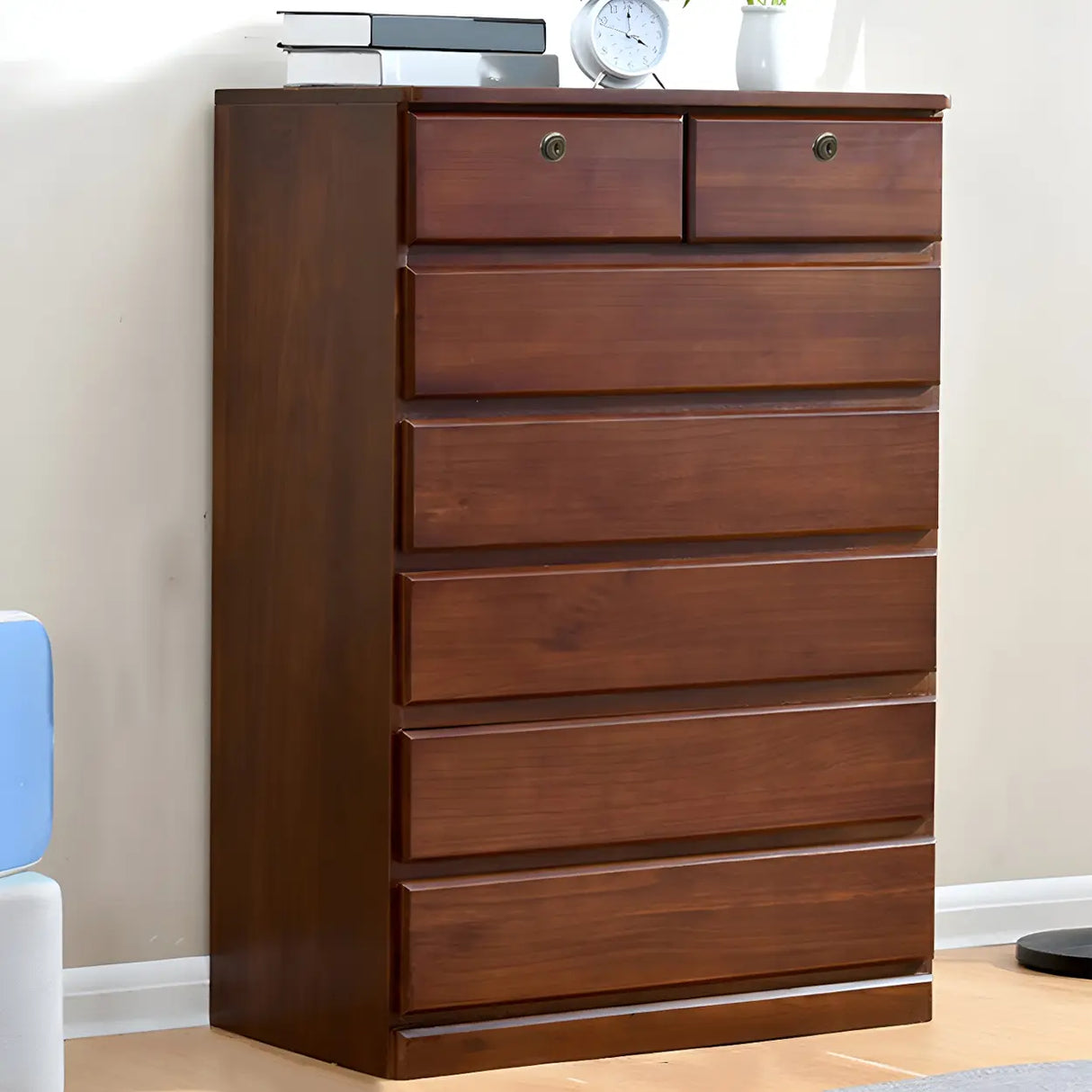 Walnut Finish Wooden Dresser with Soft-Close Drawers Image - 19