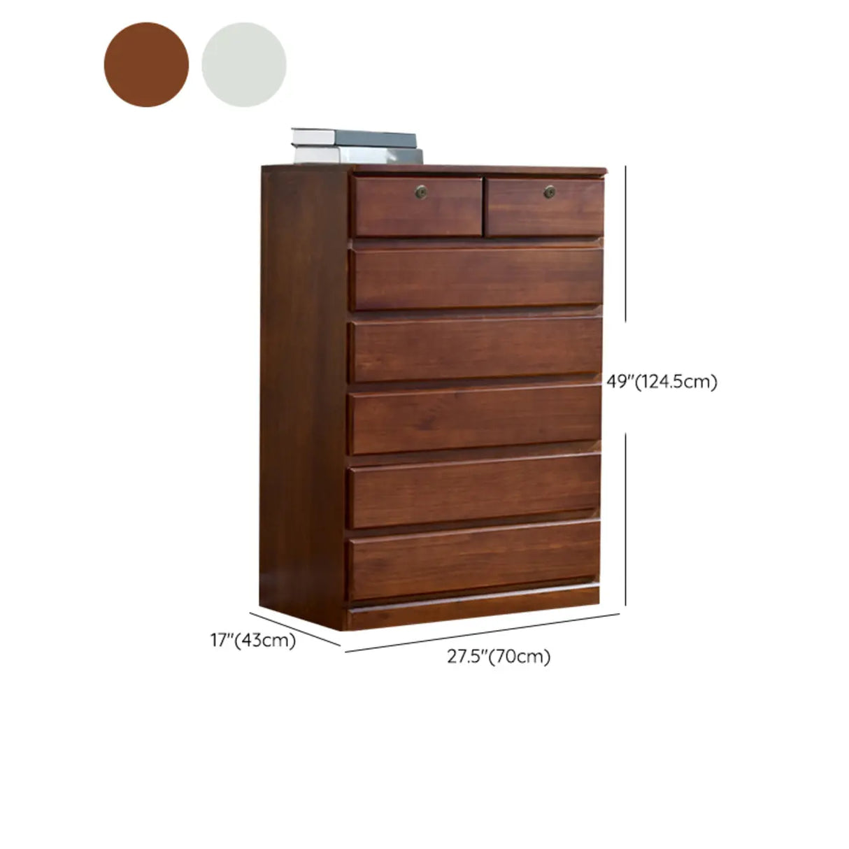 Walnut Finish Wooden Dresser with Soft-Close Drawers Image - 26