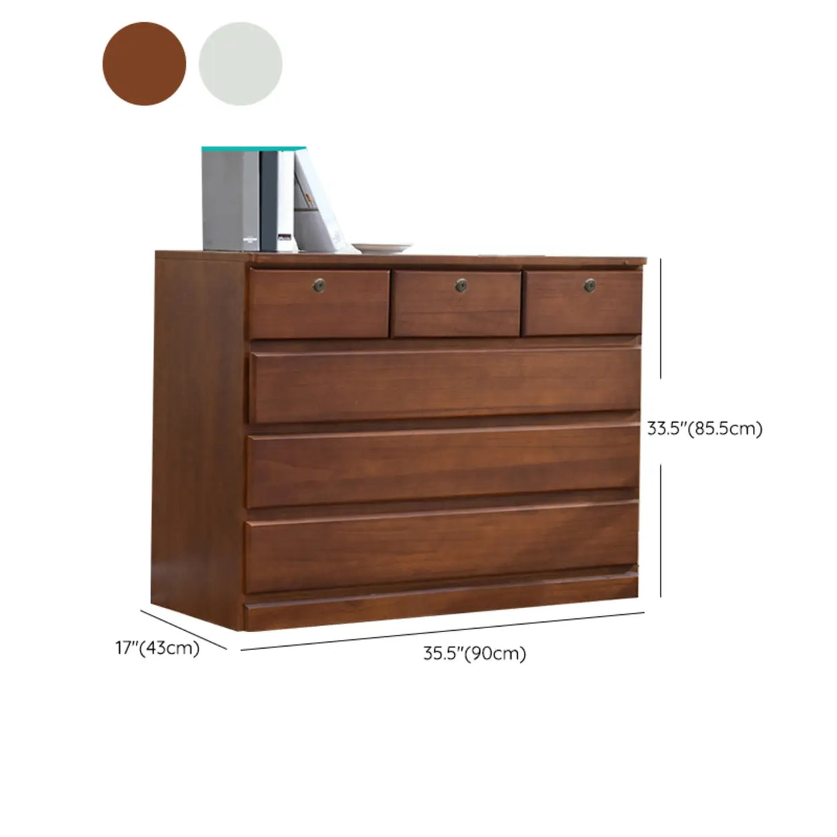 Walnut Finish Wooden Dresser with Soft-Close Drawers Image - 27