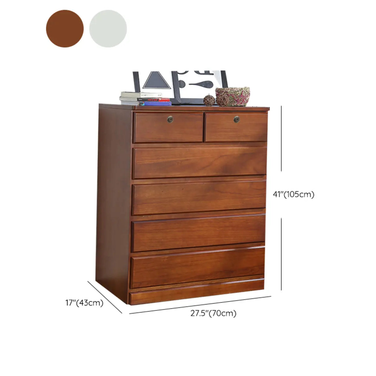 Walnut Finish Wooden Dresser with Soft-Close Drawers Image - 28