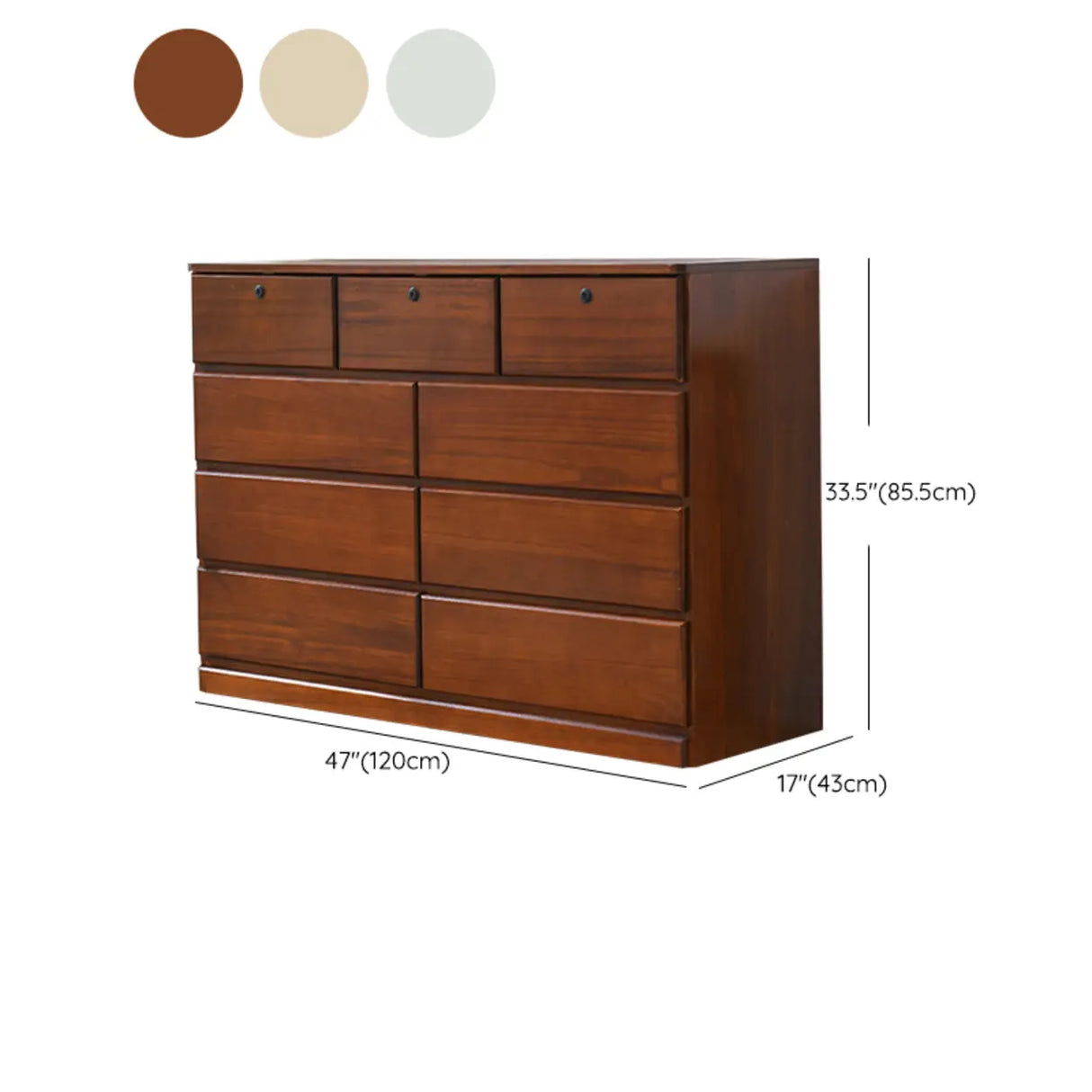 Walnut Finish Wooden Dresser with Soft-Close Drawers Image - 30