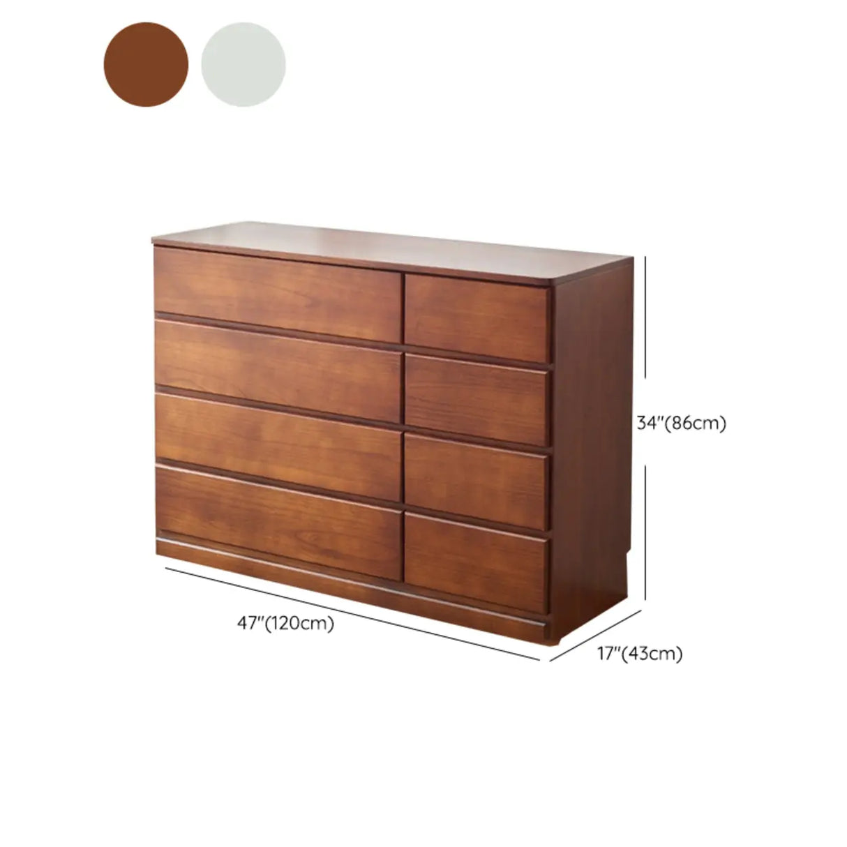 Walnut Finish Wooden Dresser with Soft-Close Drawers Image - 32