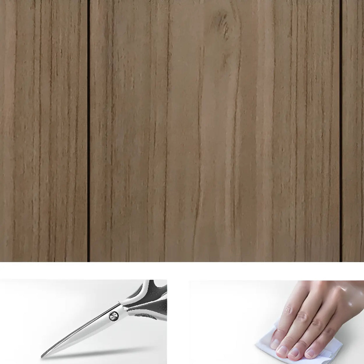 Walnut Finish Wooden Lateral Cabinet with Key Lock Image - 6