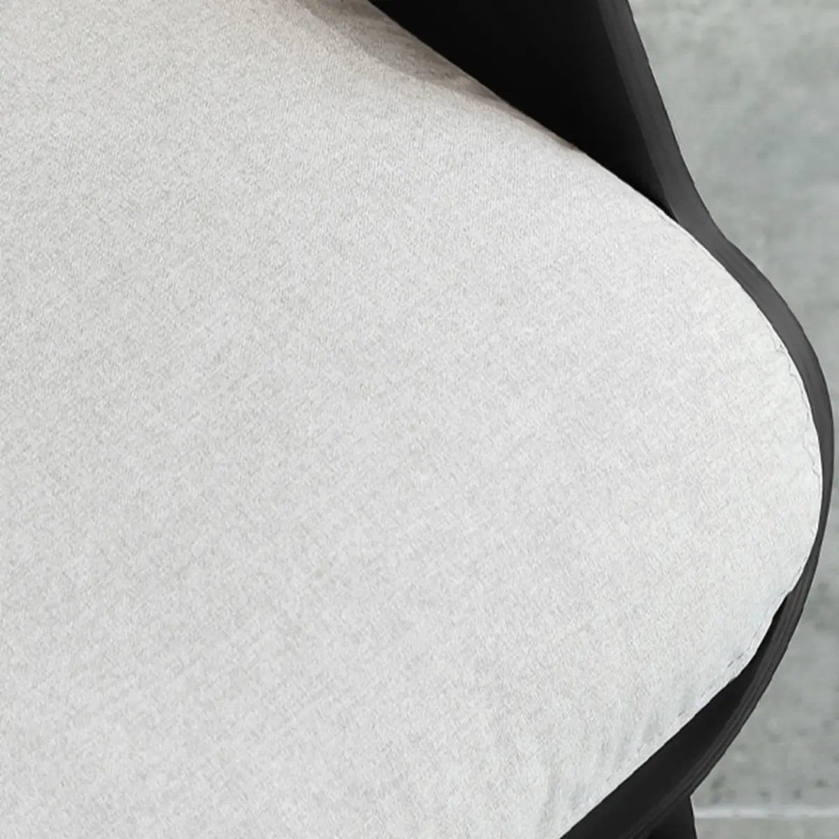 Walnut Oak Four Legs Linen Cushion Back Lounge Chair Image - 12