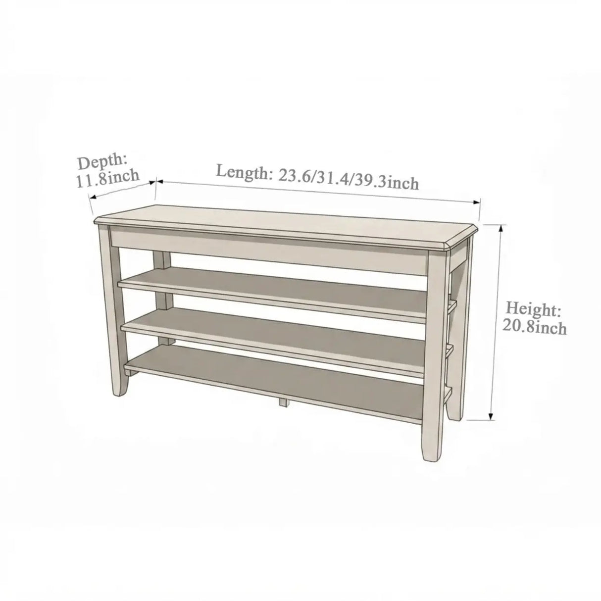 Walnut Rubber Wood Shoe Storage Bench with Adjustable Shelves Image - 12