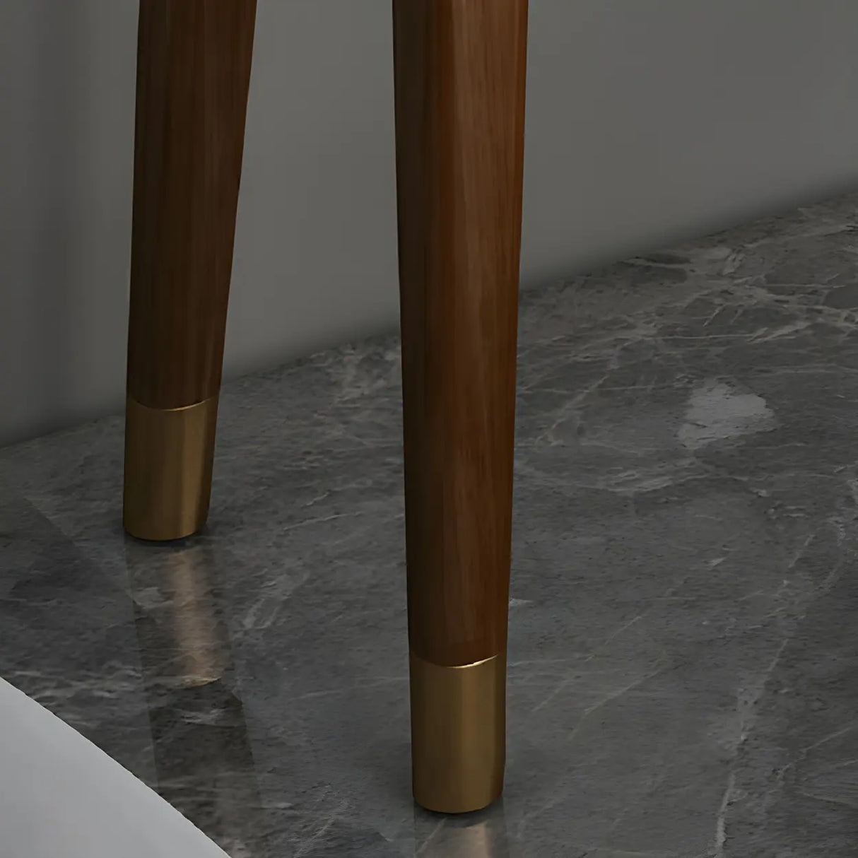 Walnut Rubberwood Makeup Vanity with Drawers and Mirror Image - 9