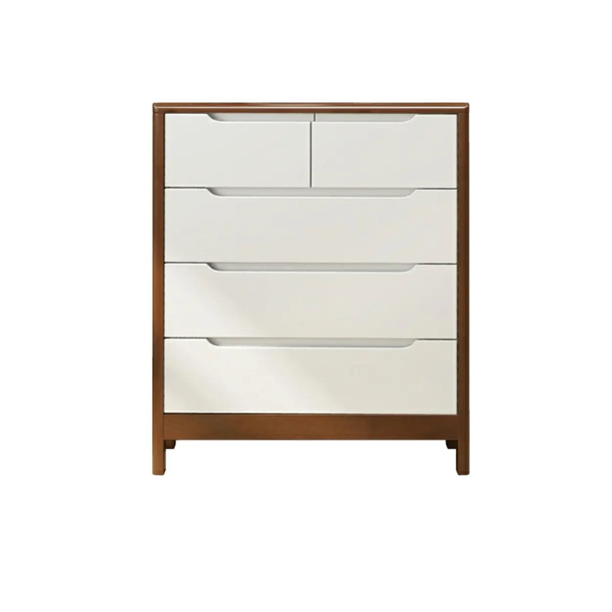 Walnut White Solid Wood Drawers Dresser for Bedroom Image - 10