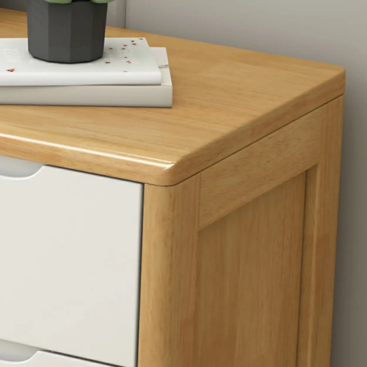 Walnut White Solid Wood Drawers Dresser for Bedroom Image - 14