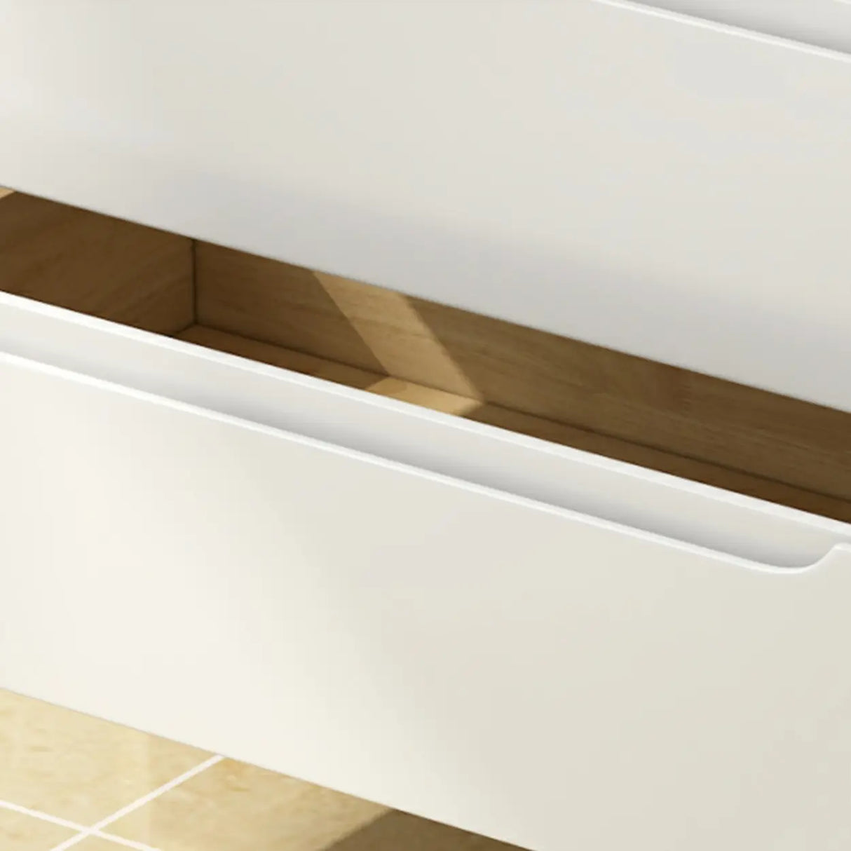 Walnut White Solid Wood Drawers Dresser for Bedroom Image - 16