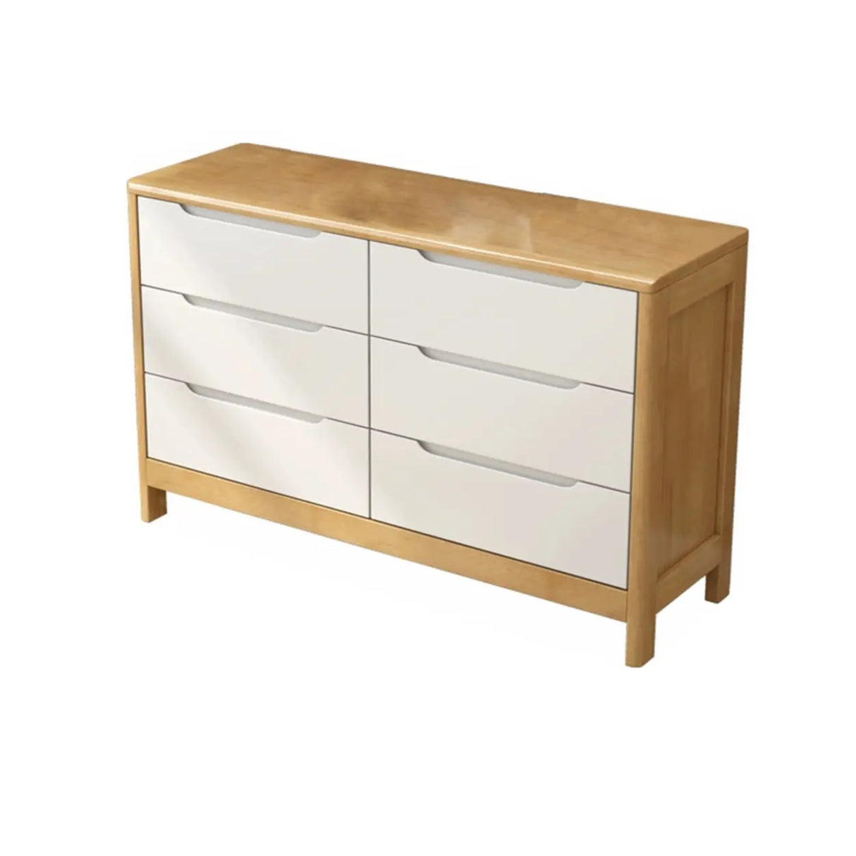Walnut White Solid Wood Drawers Dresser for Bedroom Image - 17