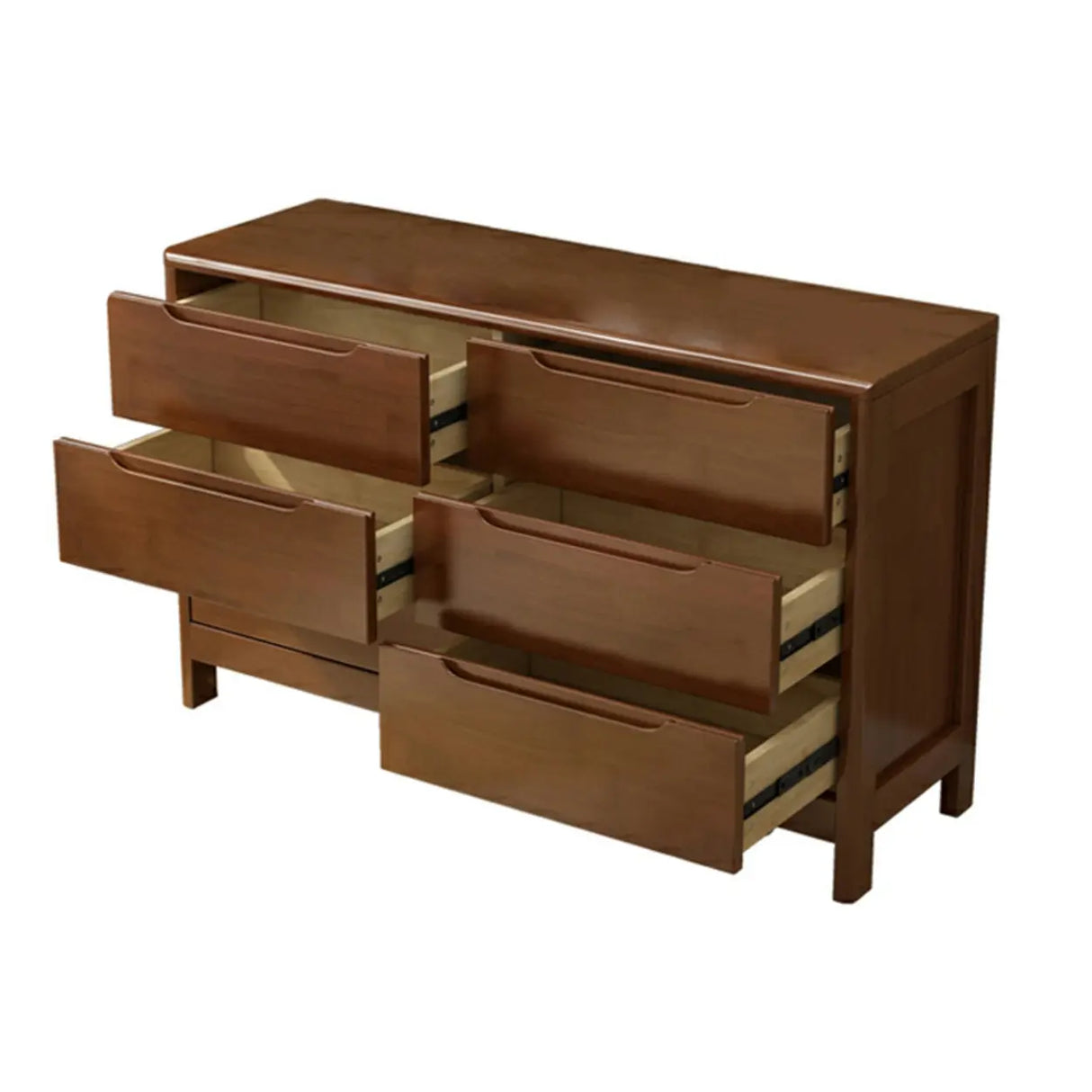 Walnut White Solid Wood Drawers Dresser for Bedroom Image - 21