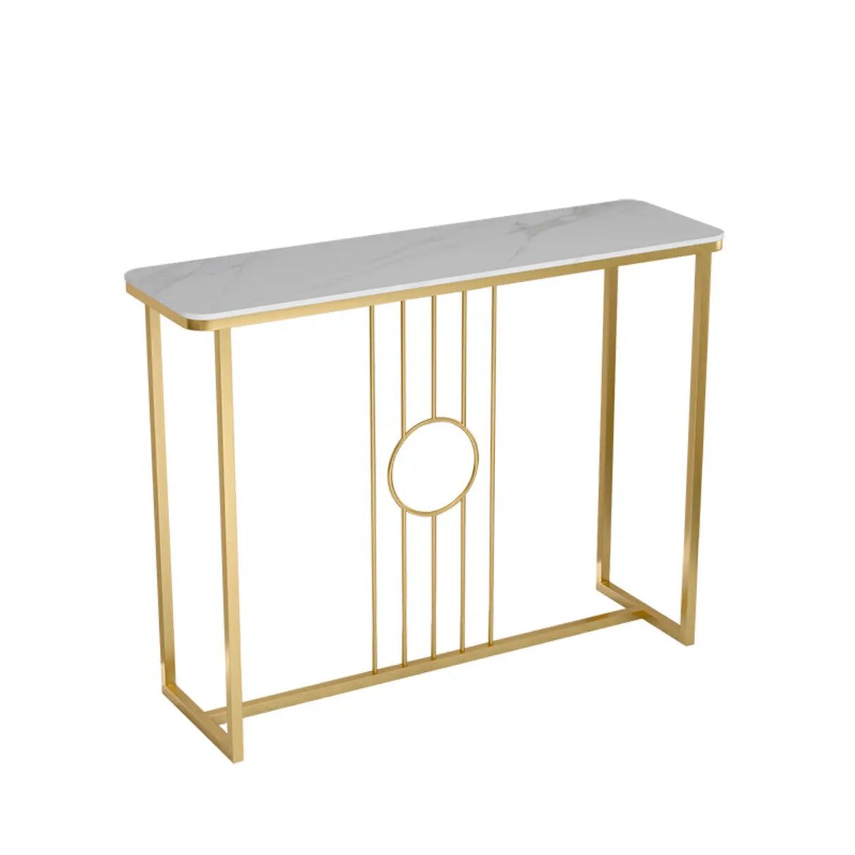 Washable Rectangular Metal Black and Gold Console Table Image - 2