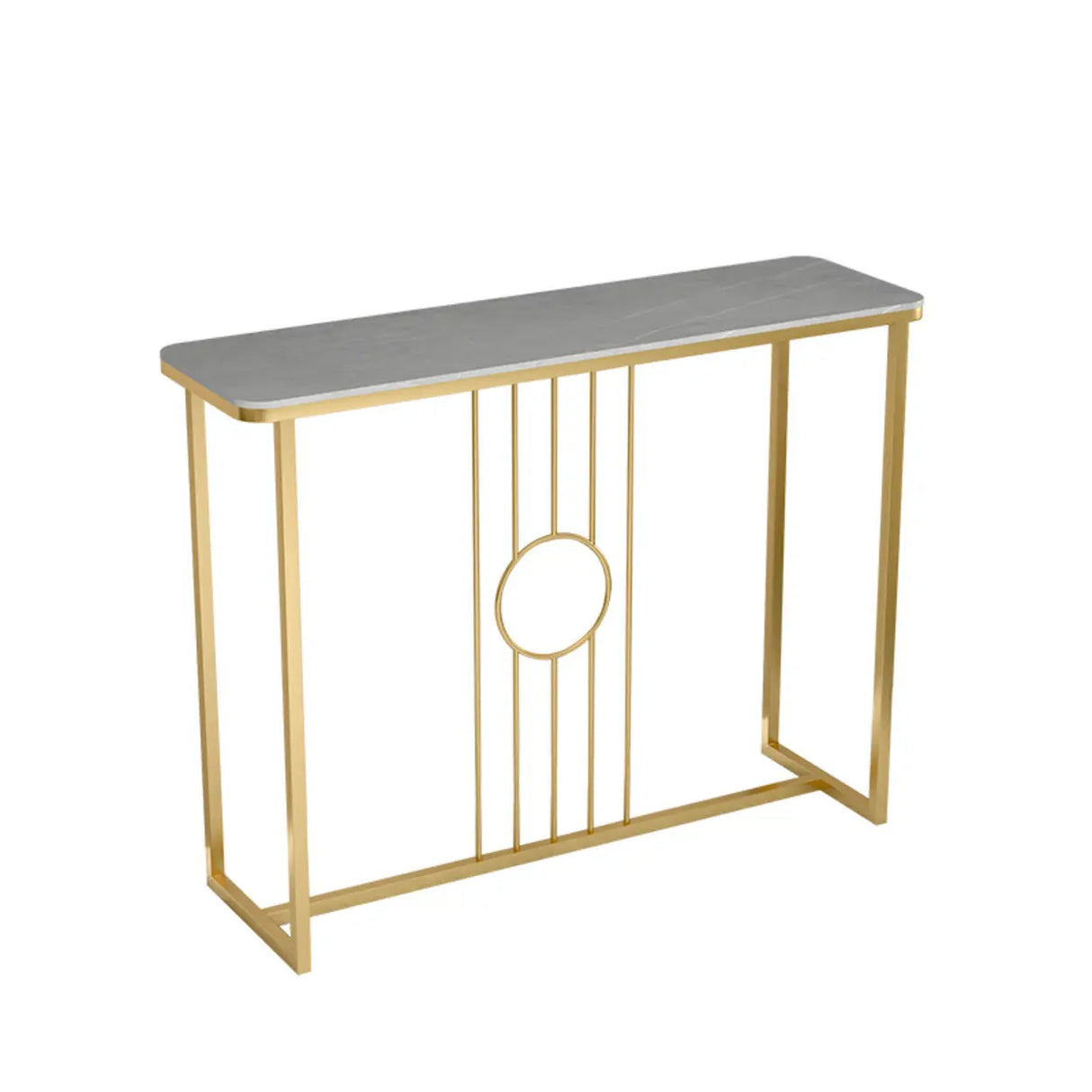 Washable Rectangular Metal Black and Gold Console Table Image - 3