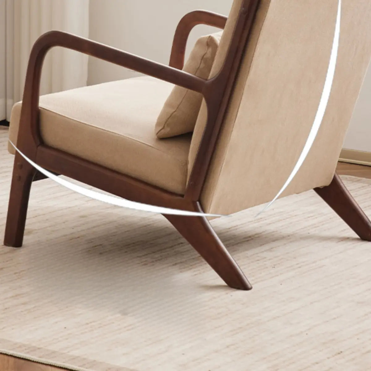 Water Resistant Cotton Linen Pillow Back Accent Chair Image - 7